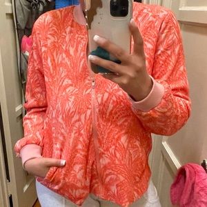 Coral bomber jacket!